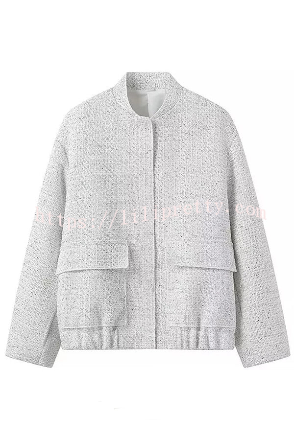Fashion Sequin Long Sleeve Casual Pocket Loose Jacket