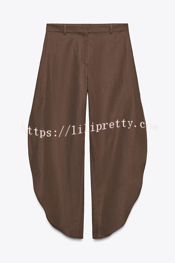 Fashion Slim-fit One-shoulder Stretch Bodysuit and Casual Side-slit Pants Set