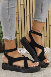 Fashionable Cross Strap Casual Platform Sandals