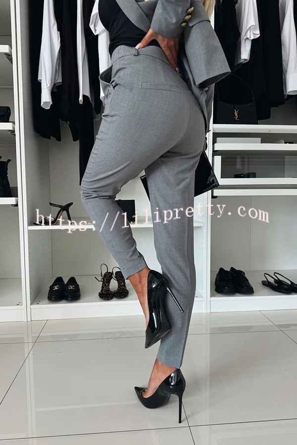 Feeling of Confidence High Rise Pocketed Tapered Pants