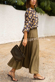 Unique Printed Lapel Button-down Loose Casual Shirt