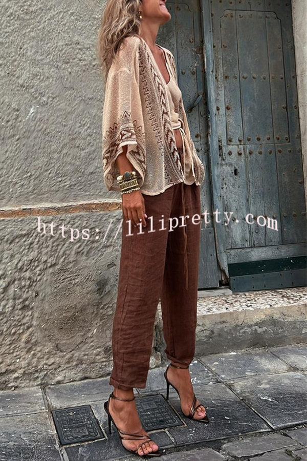 Lilipretty Simply Satisfied Knit Ethnic Pattern Kimono Cardigan