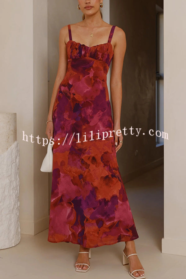 Fashion Tie-dye Backless Suspender Holiday Maxi Dress