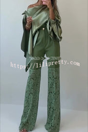 Chic Moment Floral Lace Patchwork High Rise Wide Leg Pants