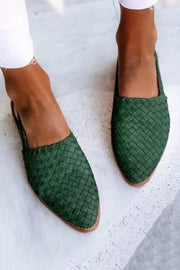 Casual Pointed Toe Woven Flat Sandals