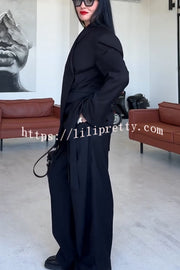 Urban Charm Shoulder Pads Asymmetrical Back Button Lapel Oversized Blazer