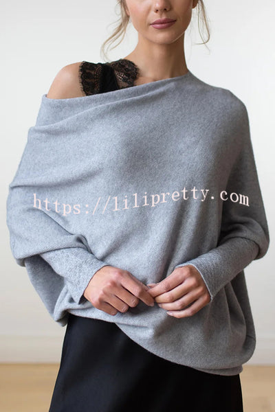 Solid Color Round Neck Long Sleeve Loose Knitted Sweater