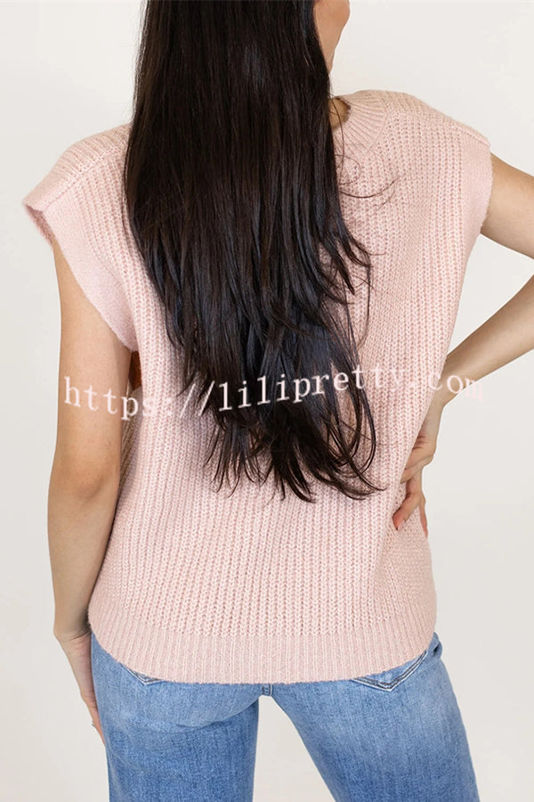 Solid Color V-neck Sleeveless Casual Loose Vest