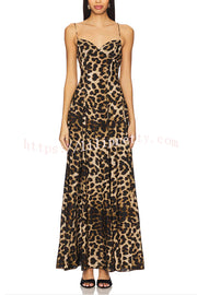 In The Maldives Leopard Waisted A-line Slip Maxi Dress