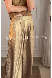 Fashionable Hot Stamping High Waist Casual Wide Leg Pants