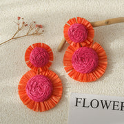 Resort Style Handwoven Floral Earrings