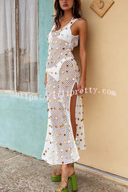 Stylish Sequin Crochet Maxi Cover Up Dress