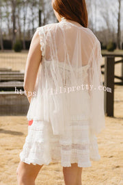 Light and Cute Tulle Lace Inner Wear High Neck Cape Top