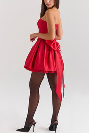 Stylish Sleeveless Off-shoulder Elegant Large Bow Mini Dress