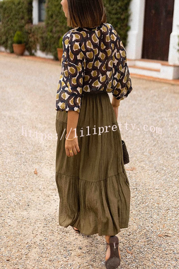 Unique Printed Lapel Button-down Loose Casual Shirt