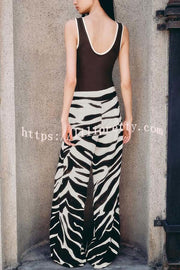 Breath of Freedom Animal Print High Rise Pocketed Wide Leg Pants