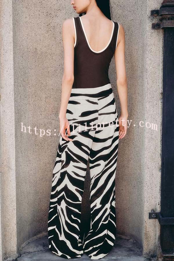 Breath of Freedom Animal Print High Rise Pocketed Wide Leg Pants