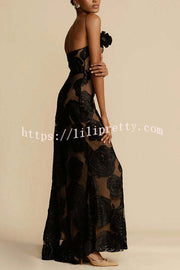 Timeless Elegance and Sexy Floral Print Asymmetrical Neckline Maxi Dress