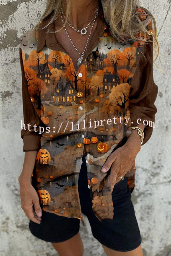 Unique Vacation Print Casual Loose Shirt Top