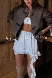 Fashionable Lace Asymmetrical Elegant Mini Skirt