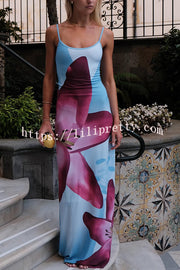 Lilipretty® Romantic Beginnings Lily Floral Slip Stretch Vacation Maxi Dress