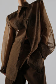 Retro Sheer Loose Long-sleeved Casual Shirt