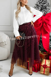 Party Daydream Long Sleeve Diamond Buttons Detail Lapel Blouse