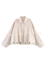 Fashion Lapel Long-sleeved Casual Bomber Jacket