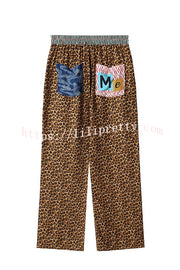 Tropical Jungle Tiger Unique Print Long Sleeve Loose Shirt and Elastic Waist Pants Set