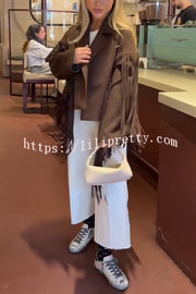 Western City Suede Long Tassels Long Sleeve Lapel Relaxed Jacket