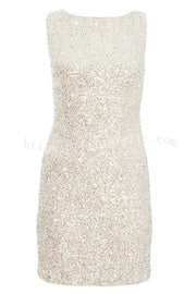 Party Time Starts Sequin Back Velevt Bow Detail Stretch Mini Dress