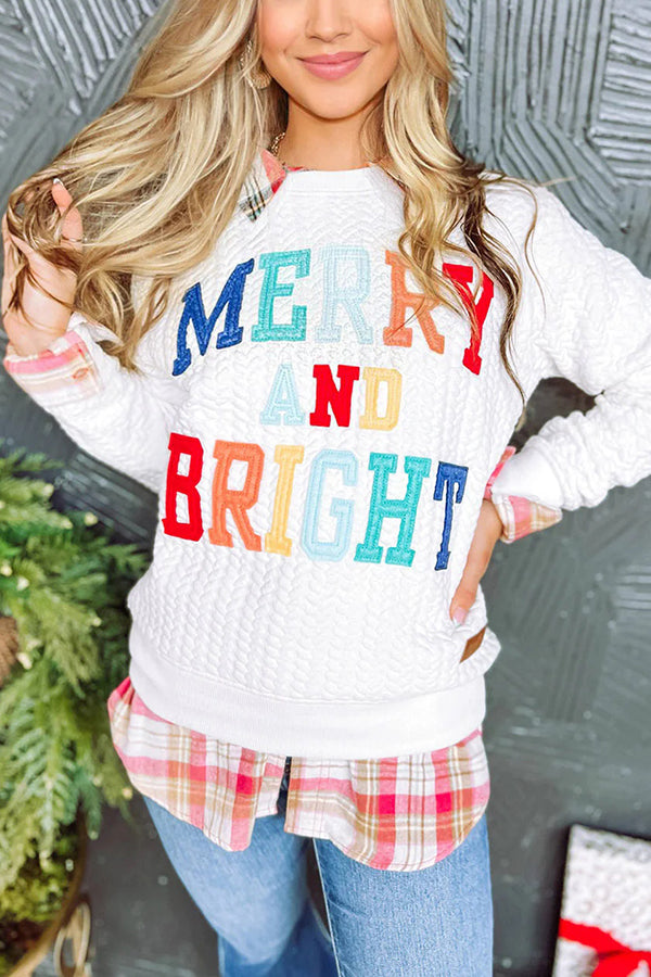 Christmas Letter Print Loose Casual Long-sleeved Sweatshirt