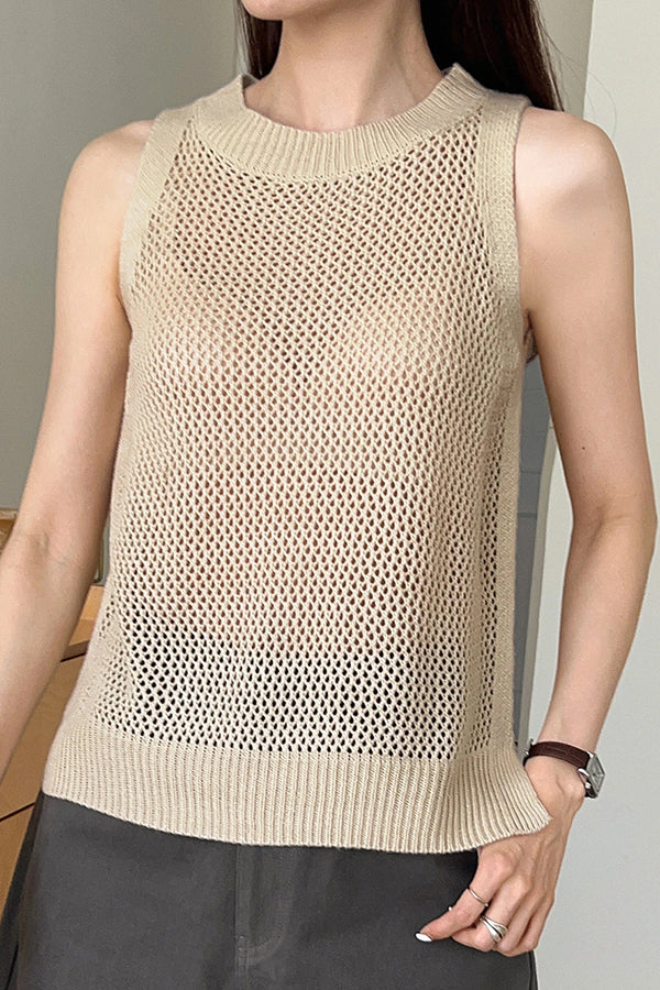 Fashion Sleeveless Hollow Casual Vest
