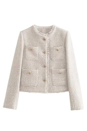 Lilipretty Joy To The World Tweed Metal Button Pocket Jacket