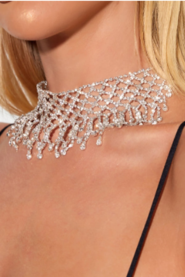 Rhinestone Tassel Sexy Necklace