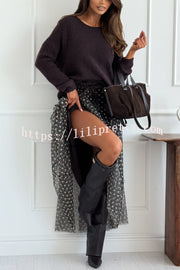 Timeless Treasures Knit Crew Neck Long Sleeve Relaxed Sweater