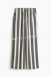 Lifetime of Happiness Striped Long Sleeve Loose Shirt and Elastic Waist Pocket Pants Set