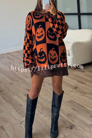 Halloween Casual Loose Crew Neck Sweater