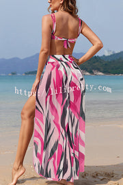 Unique Printed Loose High Waist Split Beach Pants