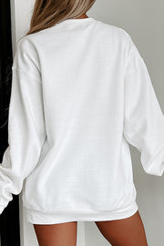 Christmas Sequined Bow Crew Neck Long-sleeved Loose Sweatshirt