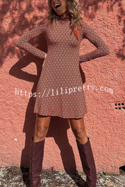 Lilipretty Moment In Time Printed High Neck Mini Dress