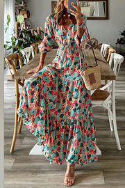 Lilipretty Full Bloom Floral Adjustable Waist Maxi Dress