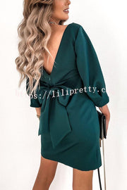 Lilipretty Cute Collab Bowknot Decor V-Back Cocktail Party Dress