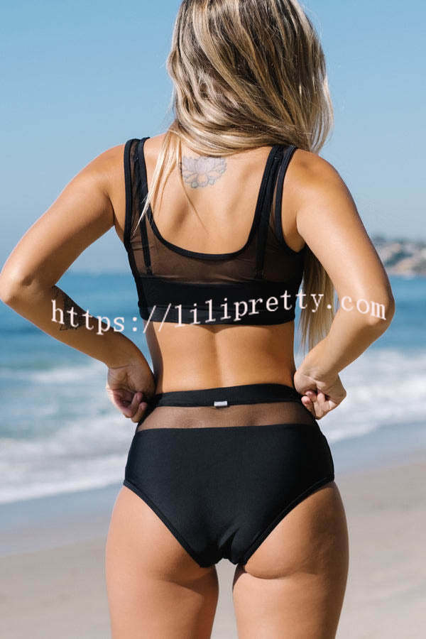 Lilipretty Kye Double Up Mesh Patchwork Bikini Swimsuit