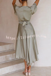 Lilipretty Sunny Daze Butterfly Sleeves Satin Party/ Wedding Dress