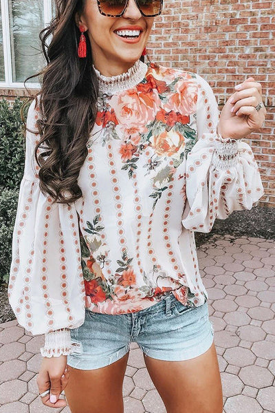 Lilipretty All I Ever Wanted Floral Ruffle Trim Top