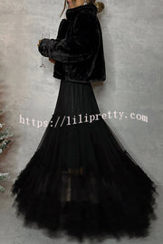 Lilipretty Surprising Tulle Paneled Stretch Waist Maxi Skirt