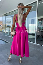 Lilipretty Florida Keys Cutie Pocketed Cutout Slit Midi Dress