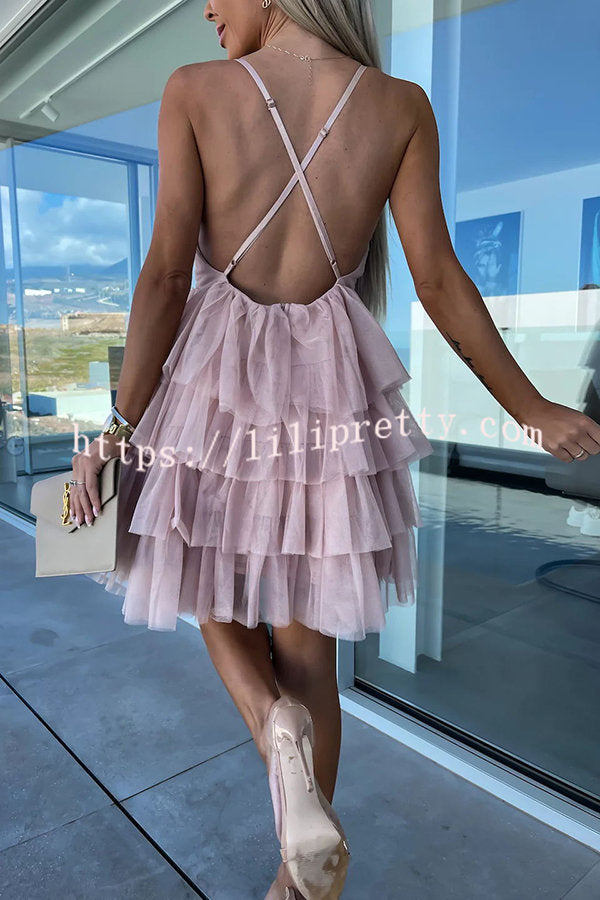 Lilipretty Forever My Love Tiered Tulle Mini Dress