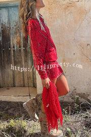 Lilipretty® Coastal Bliss Tie-dye Print Dolman Sleeve Stretch Mini Dress